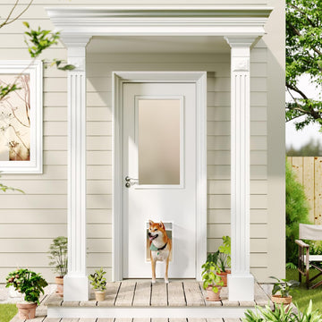 Entry Door, 32" x 80", 1-Panel Frosted Glass Front Door, Solid Wood & MDF Construction, Waterproof Primer, Easy to