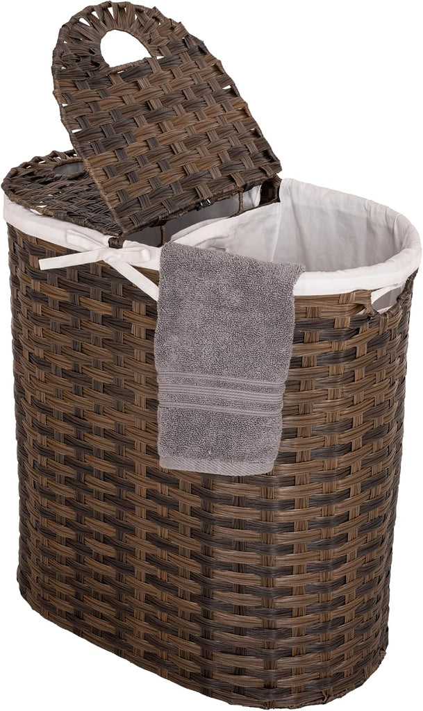 Premium Handwoven Portable Laundry Bin Basket with Carrying Handles, Household Storage for Clothes, Linens, Sheets