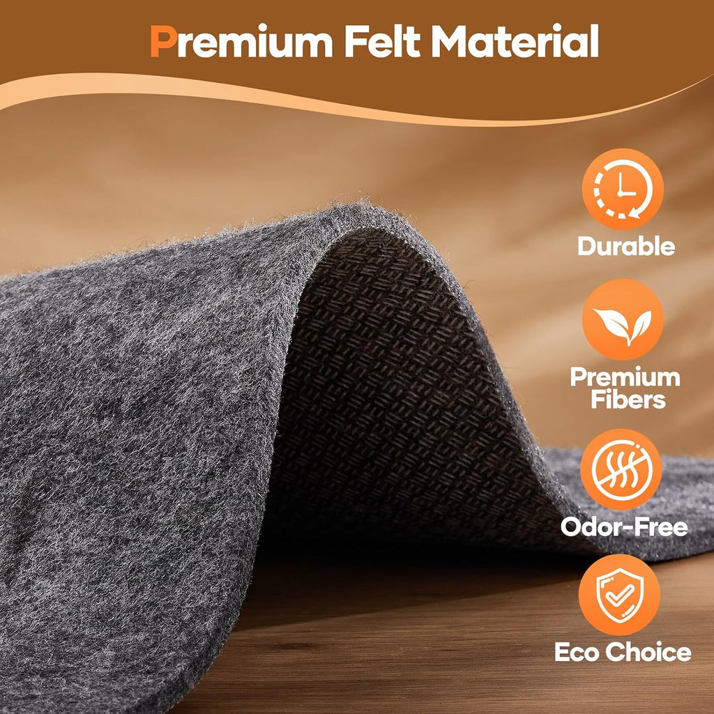 Non Slip Cushioned Rug Pad Gripper, Felt and Silicone Backing, 2 x 7 Ft, 1/4 inch Thick Runner Carpet Liner Protector - Set of 99