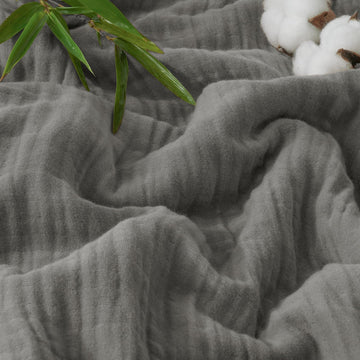 Muslin Blanket Throw, 60% Organic Viscose from Bamboo & 40% Muslin Cotton Blanket, Soft Cooling Blanket for Hot