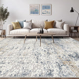 Area Rug Living Room Rugs - 8x10 Abstract Large Soft Indoor Washable Rug Neutral Modern Low Pile Carpet for Bedroom