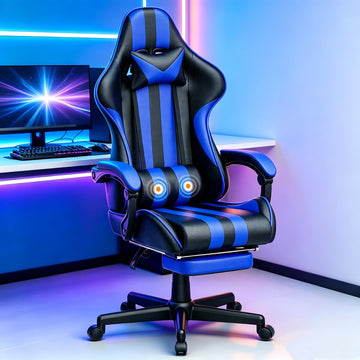Gaming Chair with Footrest, Adjustable Ergonomic Computer Office Chair with Lumba Pillow, Video Game Computer Chairs