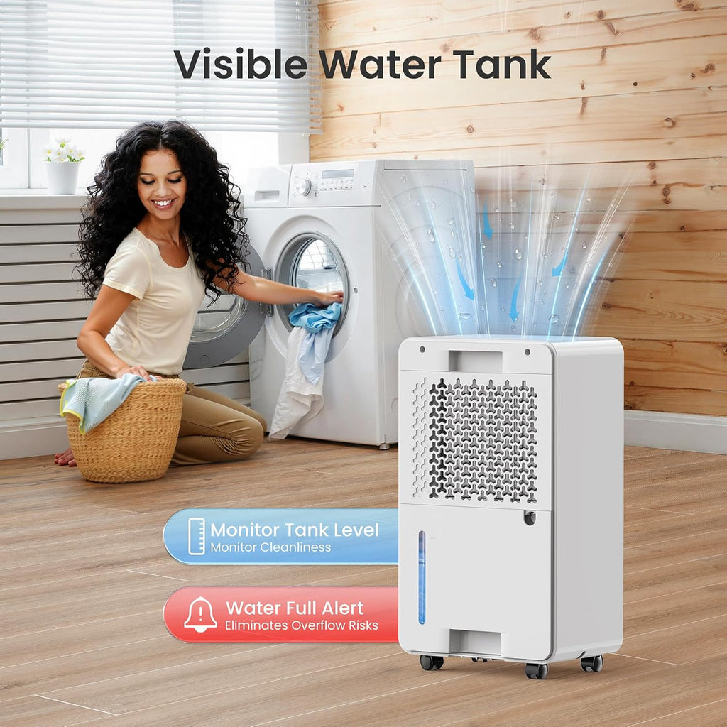 1800 Sq.Ft Dehumidifier for Basement, Quiet Dehumidifier for Home, Bedroom, Bathroom, Humidity Display