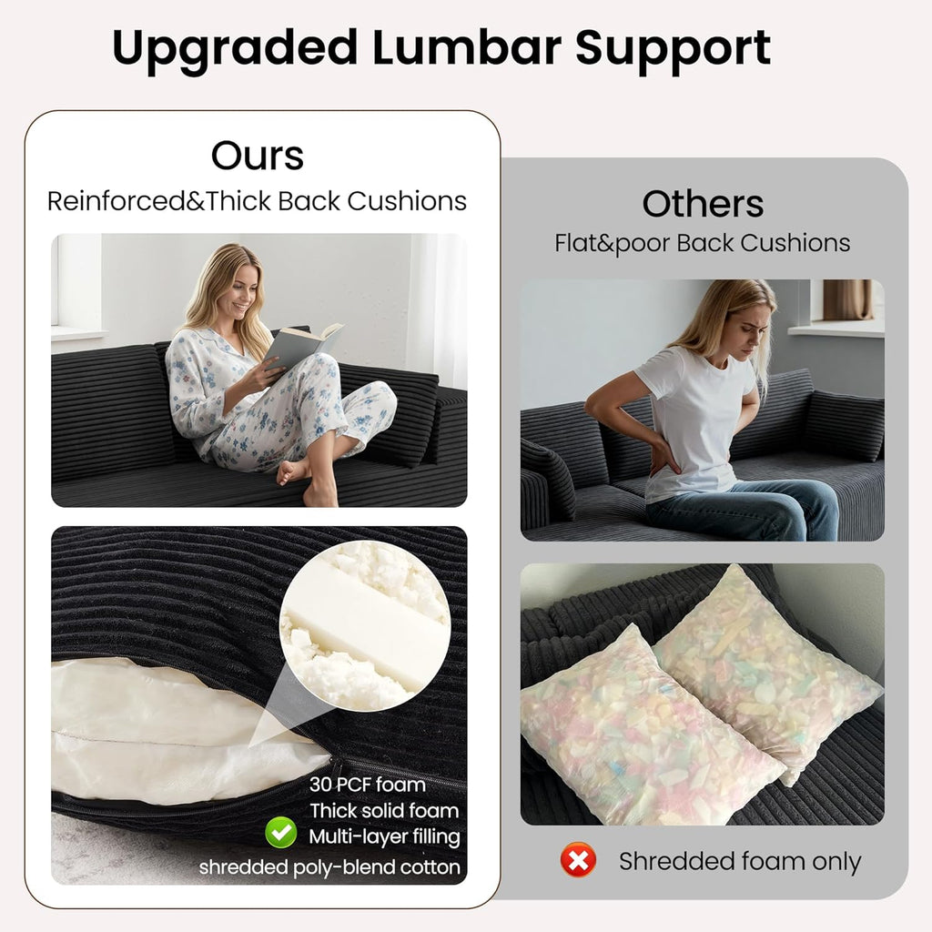 106" Cloud Sectional Boneless Couches for Living Room