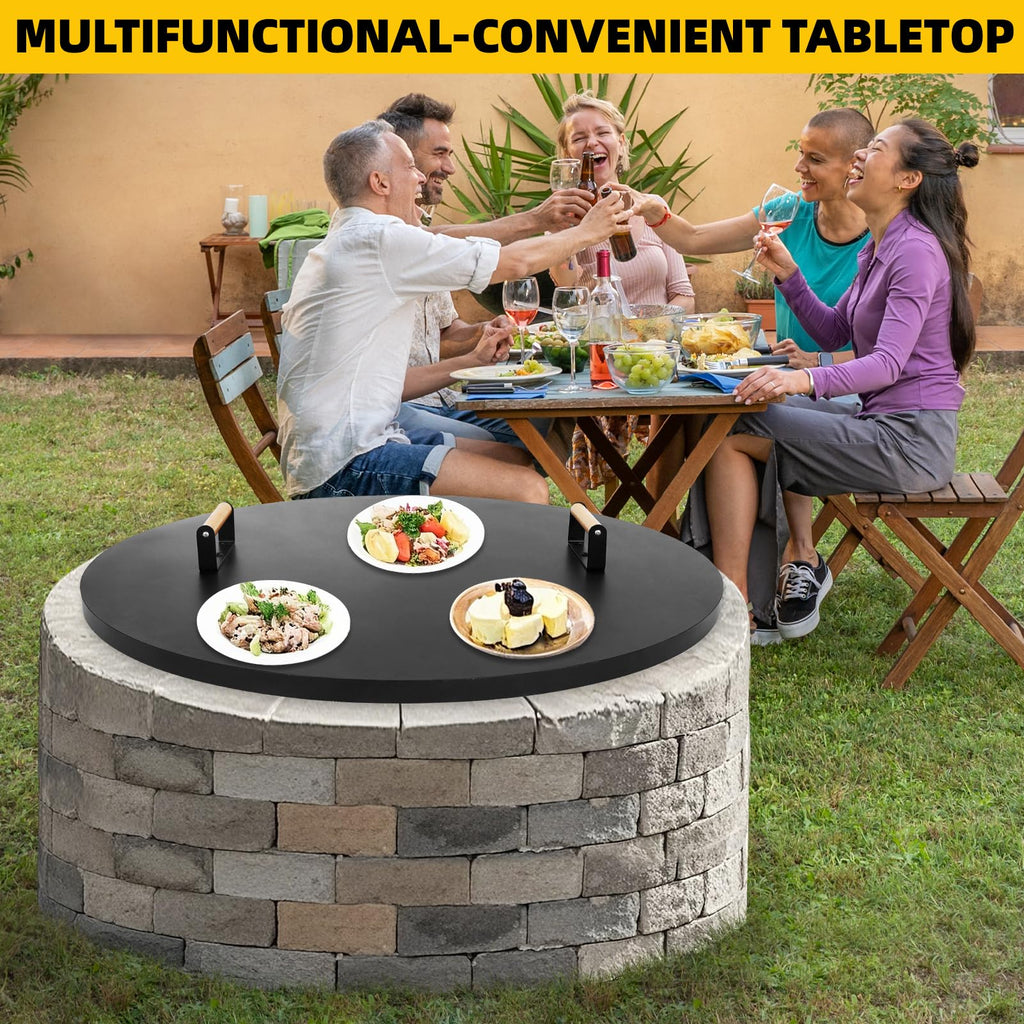 Firepit Lid Round 36 Inch, Rust Resistant Fire Pit Lid Cover