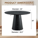 Black Round Dining Table for 4-6, Modern Wood Kitchen Table, 45" Circle Dining Table with Pedestal for Kitchen,Living