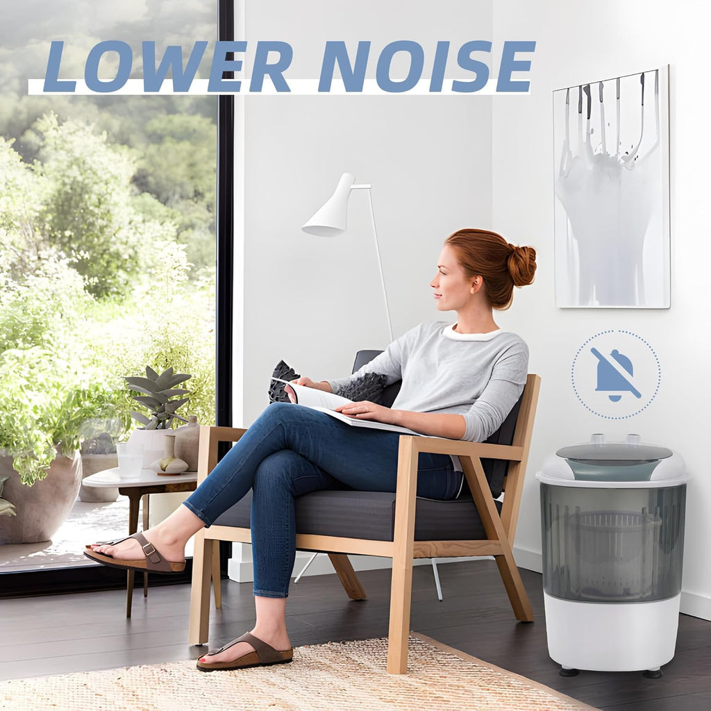 Mini Spin Dryer Portable Washing Machine, Compact Laundry for Home, Apartment, RV, Gray
