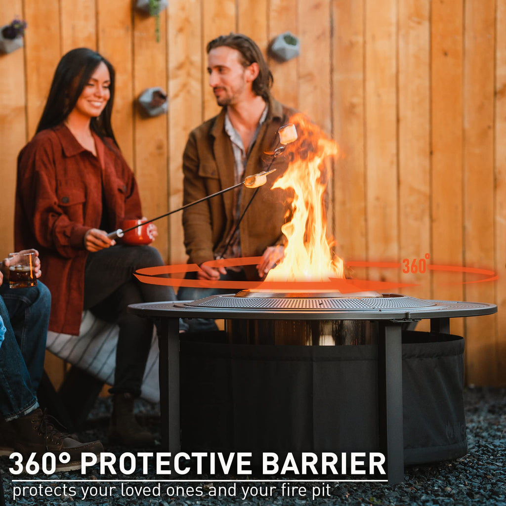 52.6" Fire Pit Surround | Protective Barrier & Outdoor Tabletop