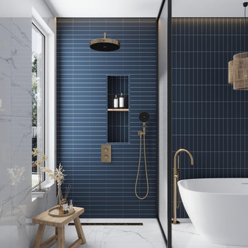 Subway Ceramic Tile Blue 2x8 Matte 6.48 sq ft/case 60-Pack