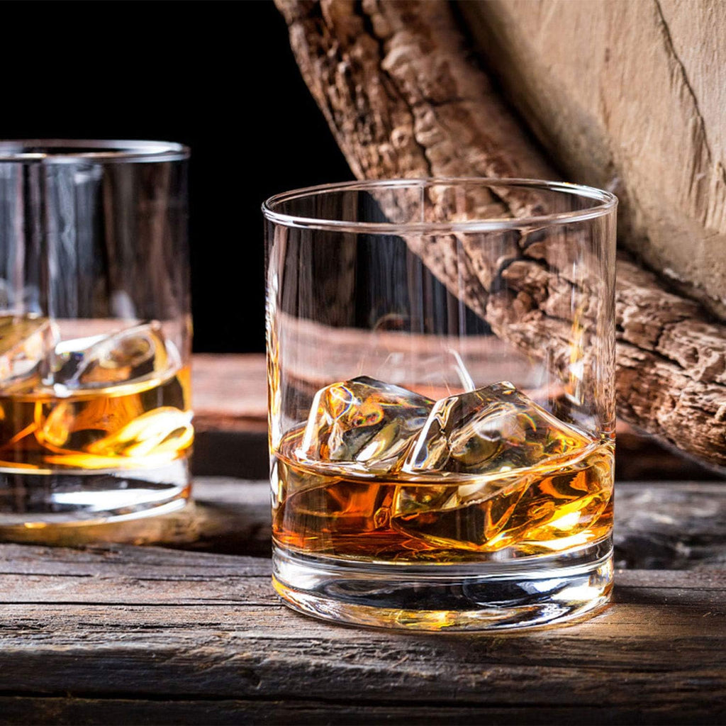 Clear Drinking Glasses - 7oz Old Fashioned Cocktail Glass, Heavy Base Rocks Glass for Bourbon, Juice, Beverages &