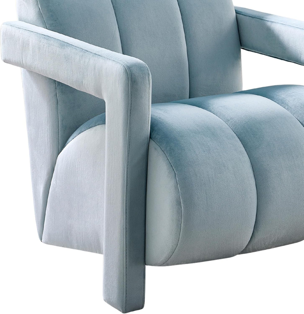 Velmor Contemporary Velvet Accent Armchair, Blue