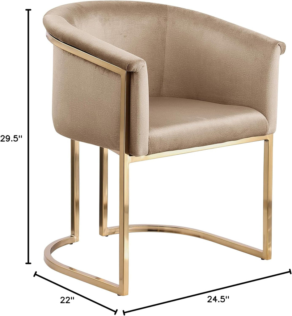 Meridian Furniture 758Beige-C Tierra Collection Modern | Contemporary Upholstered Dining Chair with Luxurious Beige