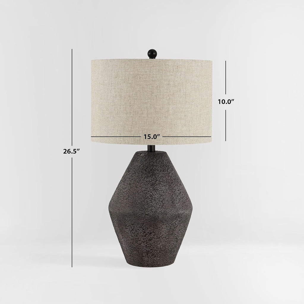 Ersta Brown Modern Rustic Farmhouse Table Lamp, 27-Inch Accent Lamp (TBL4367A)
