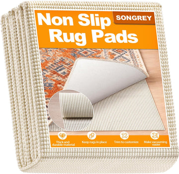 Non-Slip Rug Pad 2x6 FT, White - Set of 12