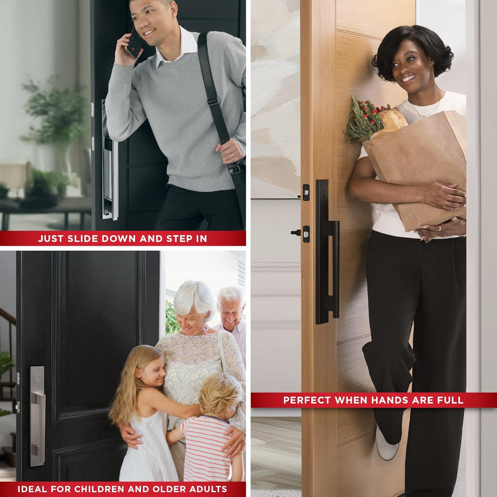Careus Front Door Lock Handle and Deadbolt Set, Entry Door Handleset Exterior with Interior Reversible Lever