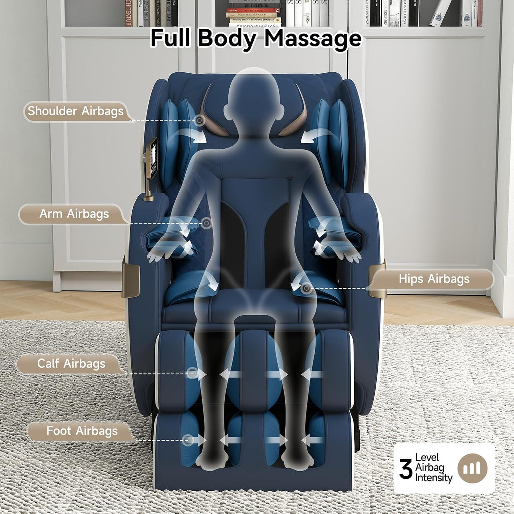 Full Body Massage Chair of Dual-core S Track,Shiatsu Massage Recliner of Zero Gravity with APP and LCD