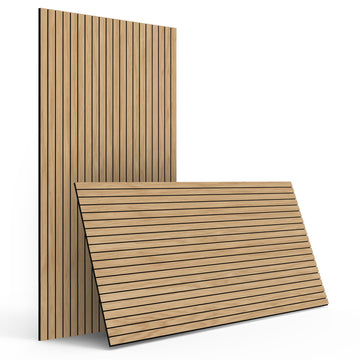 4-Pack Peel & Stick Acoustic Wood Slat Wall Panels