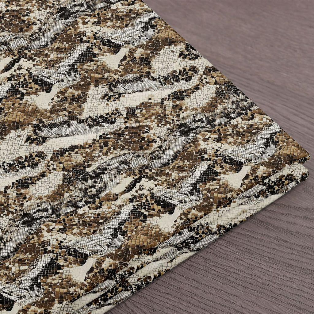 Snake Skin Pattern Brown Black Adults Fabric by The Yard
