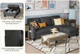 Sectional Couches for Living Room Convertible 78" Small L Shaped Grey Couch 3 Seater Sofas with Storage Removable