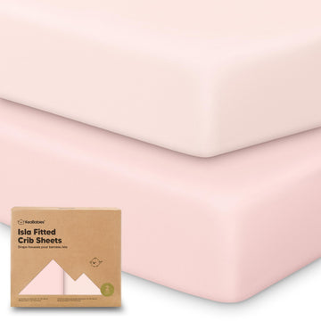 2-Pack Baby Crib Sheets for Boys, Girls, 52x28 Fitted (Mist Rose)