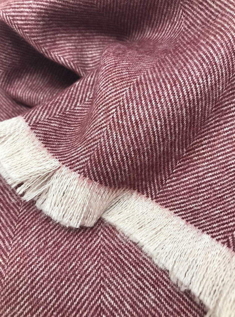 100% Pure Premium Alpaca Wool Throw Blanket • Herringbone • Ethically Sourced | Hypoallergenic - Cozier, Softer &