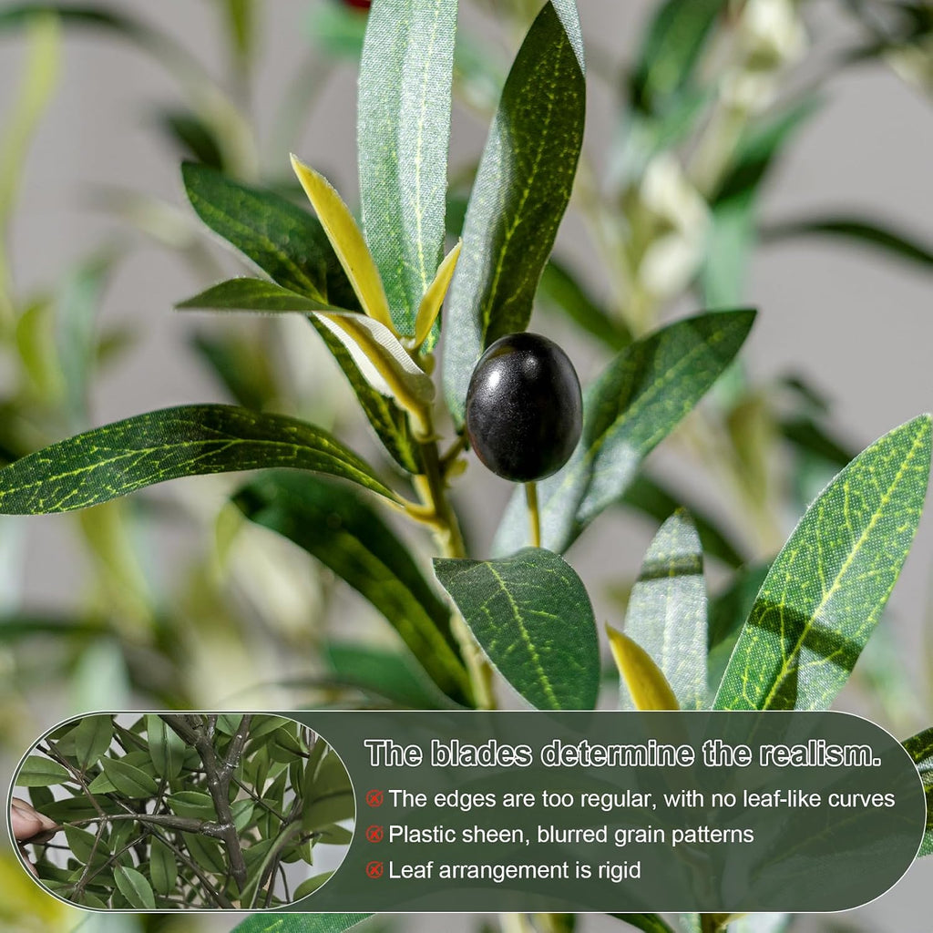 10ft Faux Olive Tree with White Pot & Moss, Artificial Olive Tree Indoor Outdoor, PE/PVC Leaves, Realistic Resin