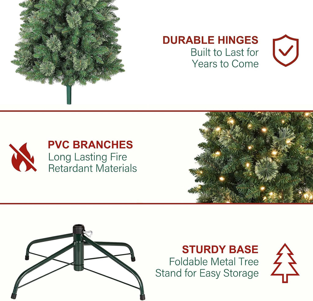 Slim Prelit Christmas Tree with Pine Needle