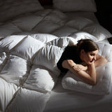 Luxury Goose Down Comforter Queen, Ultra-Soft Fluffy Duvet Insert for All Season