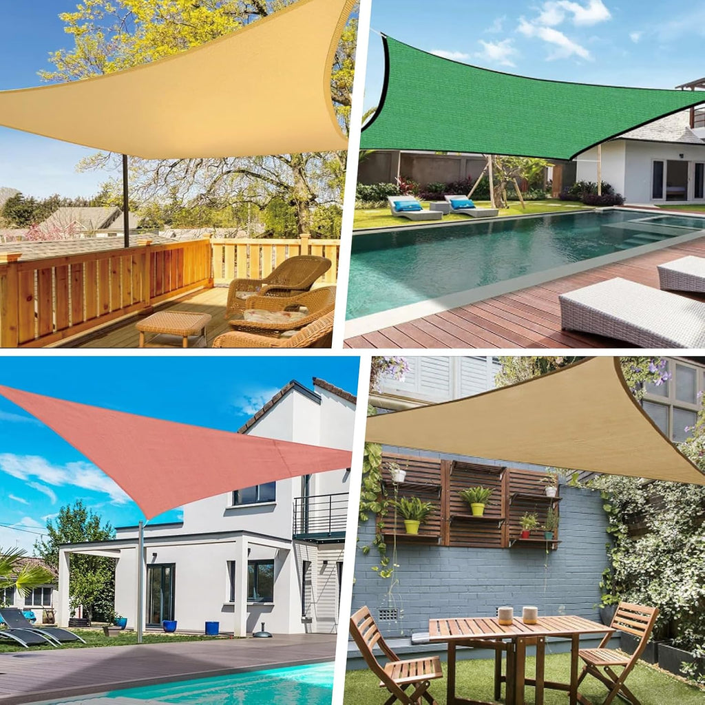 Waterproof Shade Sail 95% UV Rectangle 8'x10' Custom Rose Pink | Waterproof rectangular sail blocks 95% UV rays