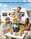 Ice Maker Countertop, Portable Ice Machine with Carry Handle, Self-Cleaning Ice Makers with Basket and Scoop, 9 Cubes