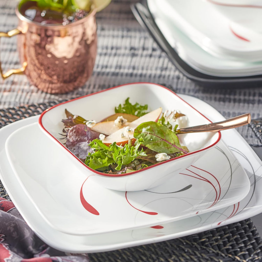 Vitrelle 18-Piece Service for 6 Dinnerware Set Triple Layer Glass and Chip Resistant