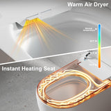 Smart Toilet with Bidet Built in, Bidet Toilet with Heated Seat and Night Light,Warm Water Wash&Dry