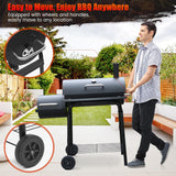Barrel Charcoal Grill with Offset Smoker, Large Outdoor BBQ Smoker Grill Combo for Patio, Backyard, Camping, Picnic, and Parties