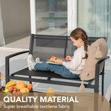 Outdoor Furniture Set 4 Piece Patio Conversation Sets Porch Furniture with Lawn Chairs & Glass Coffee Table for Garden
