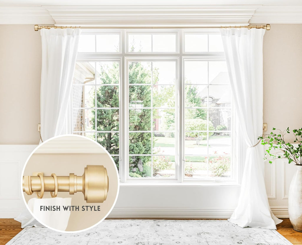 Luxury Layers Knob Finials - Fits Only Signature Collection Curtain Rods (Rod Not Included) - Premium Quality, Heavy