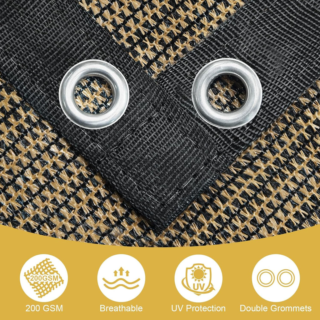 Customized Size 90% Sun Shade Cloth with Grommets, 10' X 12' Pergola Shade Cover Canopy, Mesh Tarp Sun Screens
