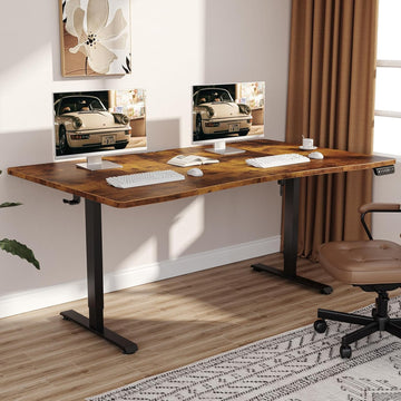63 x 28 Inch Electric Standing Desk, Sit to Stand Up, Work Home Office Computer Table for Study, Walking Pad, Writing