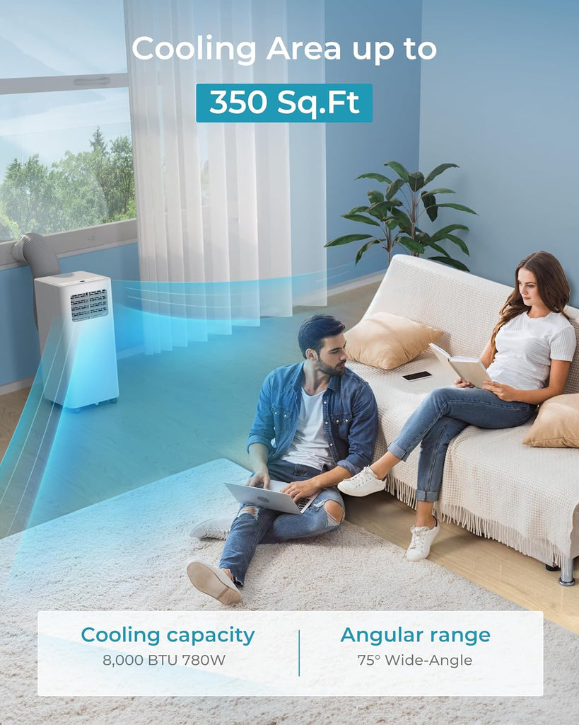 8000 Btu Portable Air Conditioners, 3 in 1 Portable AC with Cool, Dry, Fan Modes