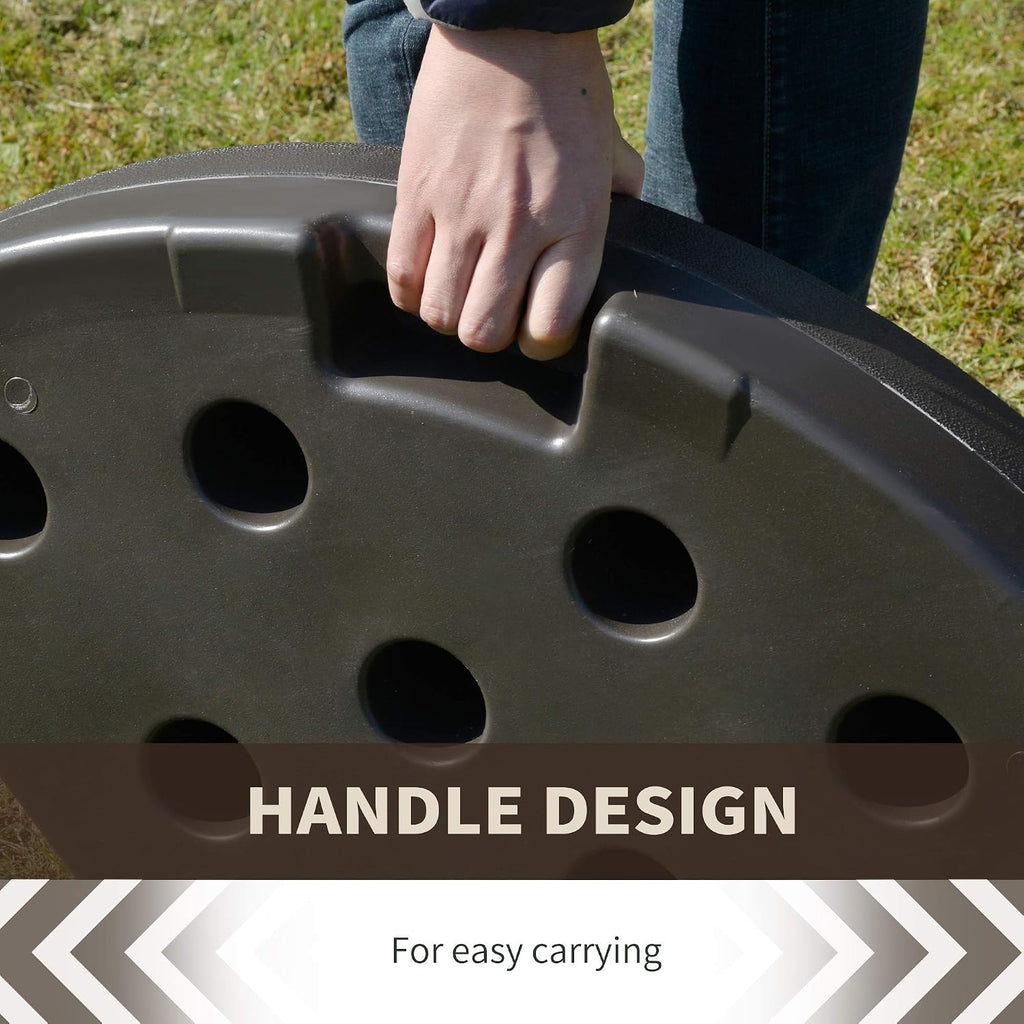 4 Pieces Cantilever Patio Umbrella Base, Fan Shaped Umbrella Weight w/Built-in Handles & Rugged Material