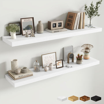 48 Inch Floating Shelves for Wall - 10 Inch Deep Fireplace Mantel Shelf - Wood Floating Shelf for Wall - Large