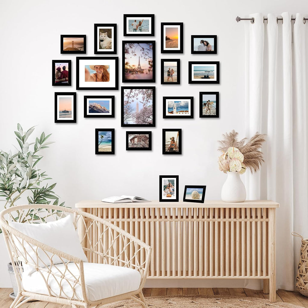20 Packs Picture Frames Collage Wall Decor for Wall Hanging or Tabletop Display, Gallery Wall Frame Set for Family