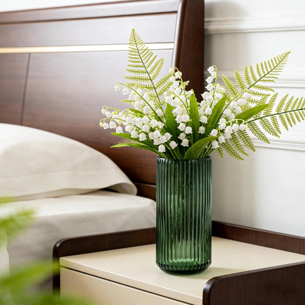 Flower Vase 7.5 inch Green Thickened Glass Vase