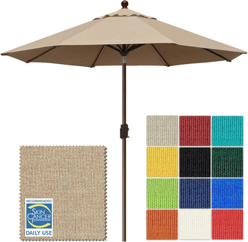 USA 10-Year-Non-Fading 10Ft Market Patio Umbrella, UPF 50+ UV Protection Performance Sun Umbrella