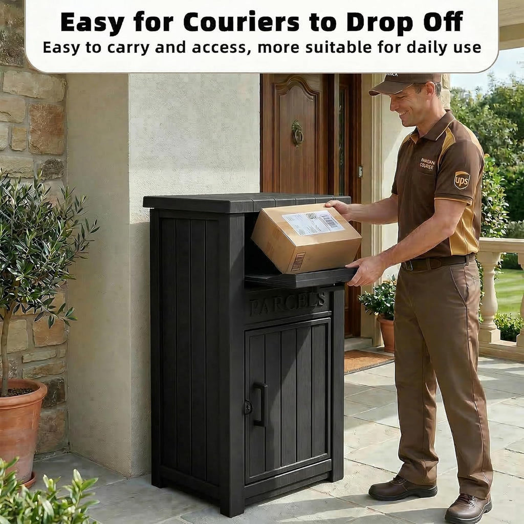 Package Delivery Boxes Theft Waterproof Delivery Boxes Boxes Package Box for Deliveries (Black)