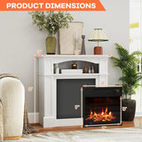 32 Inch Electric Fireplace with Mantel, Freestanding Wooden Fireplace Surround with 18 Inch Insert Heater, 3 Flame Effects, Remote Control, Timer and Overheat Protection, White