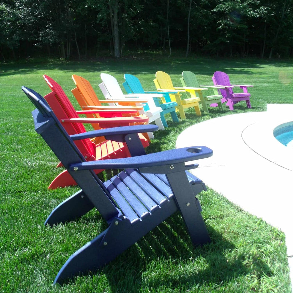 Poly Folding Adirondack Chair, Bright Purple