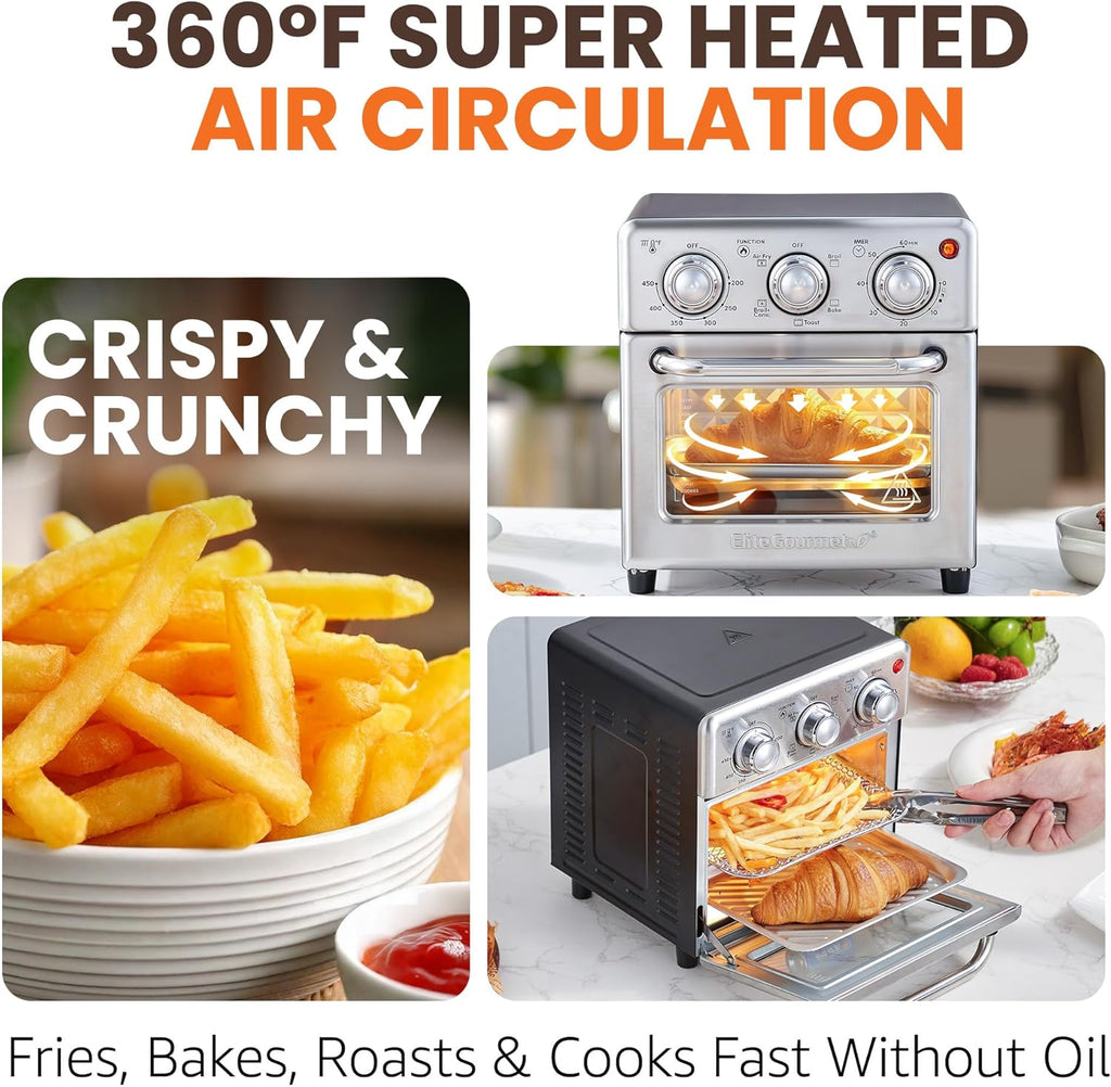 Compact 8.5Qt Air Fryer Oven - Mini Countertop Air Fryer with Adjustable Time & Temperature Controls, 800W, Includes