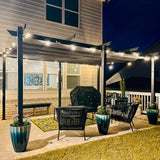 11’ X 16’ Outdoor Retractable Pergola with Weather-Resistant Canopy Aluminum Garden Pergola Patio Grill Gazebo