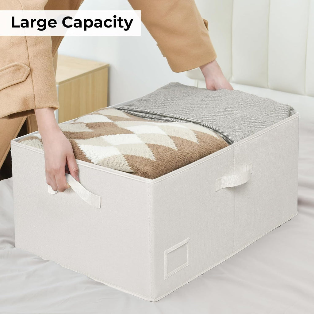 Fabric Storage Bins with Lids, Decorative Storage Boxes, Closet Basket for Shelves, Extra Large Storage Bins for