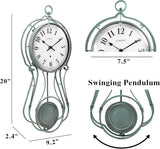 20 Inch Metal Pendulum Wall Clock Battery Operated,Large Schoolhouse Wall Clocks for Living Room Decor,Antique